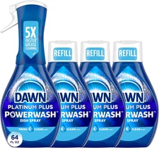 Dawn Platinum Dish Soap Fresh Scent Dishwashing Spray Powerwash 4 Pack Bundle