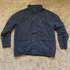 Bulwark FR Jacket Mens 2XL Blue Flame Resistant Lined Bomber Zip Workwear 