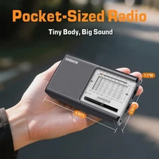 XHDATA D219 Shortwave Portable Radio AM FM Battery Small Great Receiver Earphone