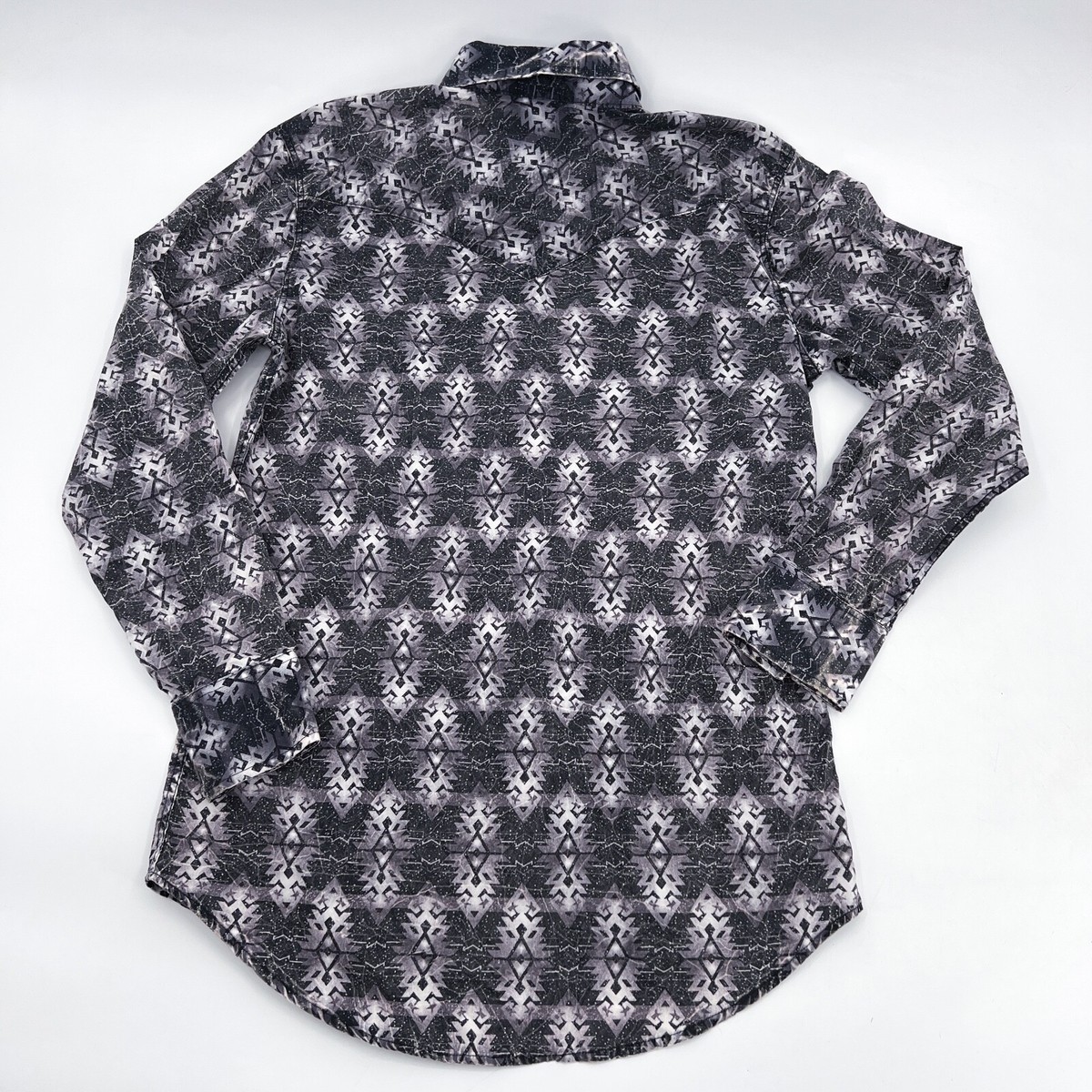 NEW Rock & Roll Denim Shirt mens Small Pearl Snap Button Long