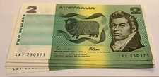 UNCIRCULATED MINT  1985  AUSTRALIA $2 DOLLARS BANKNOTE JOHNSON/ FRASER