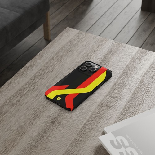 Funda delgada para iPhone, rayas rojas y amarillas de carreras, acabado brillante - Imagen 29 de 79