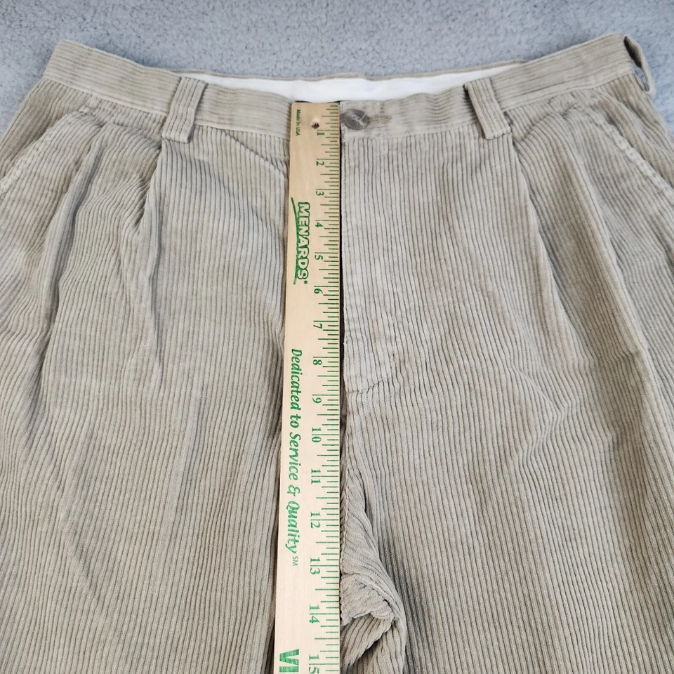 Croft & Barrow 裤子男式 36x32 直筒灯芯绒休闲版型打褶袖口 — 第 4/4 张图片