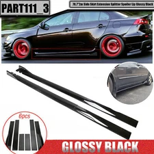 For Ford Taurus SHO Side Skirt Extension Splitter Spoiler Lip Glossy Black