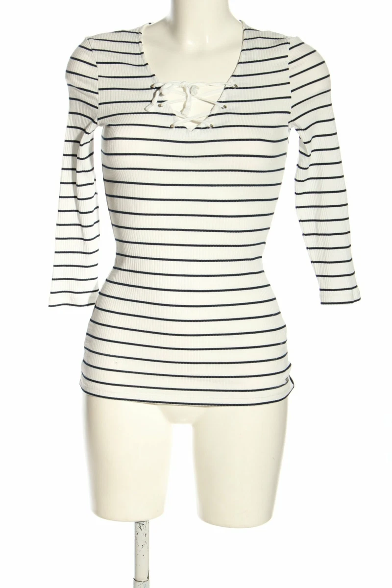 TOM TAILOR DENIM T shirt ray Dames T 40 blanc noir style