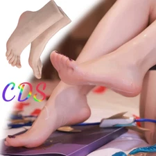 NEW Platinum Silicone Female Vein Feet Mannequin Big Feet High Arch Foot Size 37