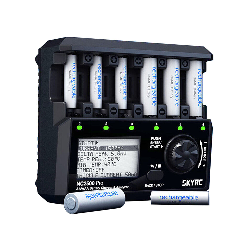 SKYRC NC2500 Pro 6 Slot AA AAA Battery Charger Motor Analyzer Phone Charger  3in1