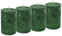 4 Stumpenkerzen Kerzen DunkelgrüN GrüN Adventskranz Weihnachten Tischdeko Deko