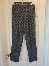 Vintage Pants Navy/Purple/Teal Geo Print By DAVID BROOKS, Light, Pockets, Sz 10