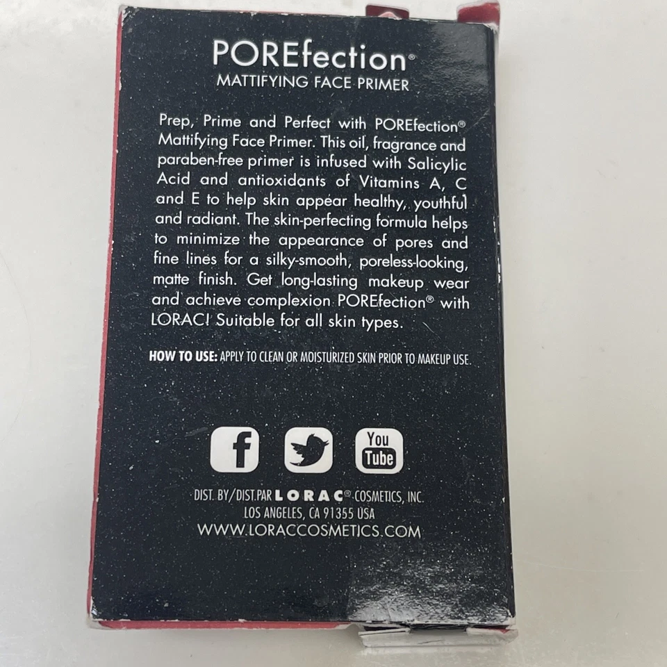 LORAC POREfection Mattifying Face Primer Matte Under Makeup Travel Sz .17 Fl Oz - Image 4 of 4