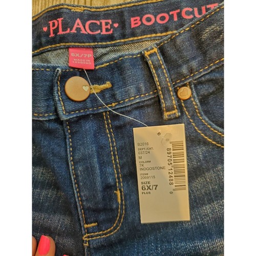 Children's Place Girls Jeans Size 6x-7Plus Bootcut NWT Dark Wash Denim - Picture 4 of 5