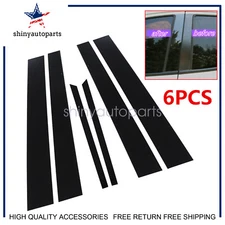 6X For Honda Accord Sedan 4DR Black Window Door Pillar Posts Cover Trims 03-2007