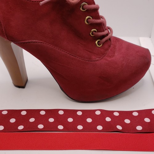 Charlotte Russe Artisan Red Suede Lace Up Round Toe High Heel Ankle Boot Women 8 - Picture 18 of 19