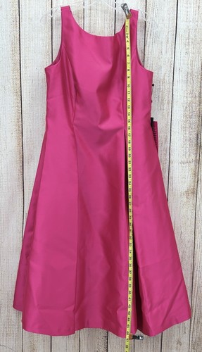 Adrianna Papell Mikado Pink Fit & Flare Dress Size 14 Tea-Length Sleeveless NWT - Picture 8 of 12