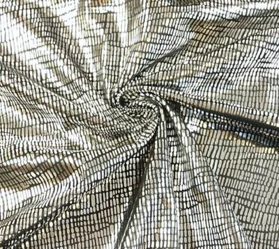 FOLIENJERSEY Reptil Stoff glitzernd elastisch SILBER SCHWARZ EUR 11,98/m - Bild 1 von 2