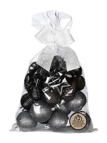 30 Weihnachtskugeln 5-7cm Kunststoff Sterne Zapfen Herzen Mix Christbaumkugeln - Bild 6 von 13