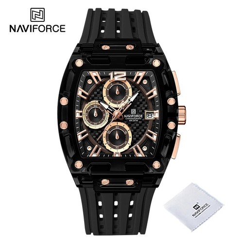 New NAVIFORCE Hot Men's Quartz Chronograph Watch, 5ATM Waterproof, Silicone Band - Picture 14 of 15