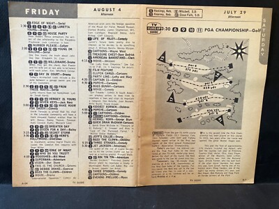 GOLF VINTAGE TV GUIDE 1961 Olympia Fields PGA tournament Japanese Baseball OOP