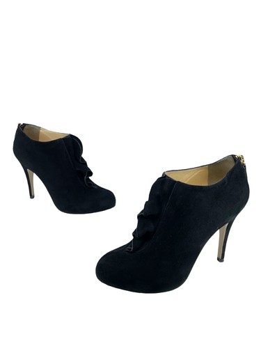 Valentino Suede Ruffle Ankle Boots Size 6.5 - Picture 2 of 6