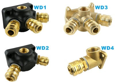 Druckluft Wanddose Messing NW 7,2 - 1-2-3-fach Verteiler Druckluftkupplung