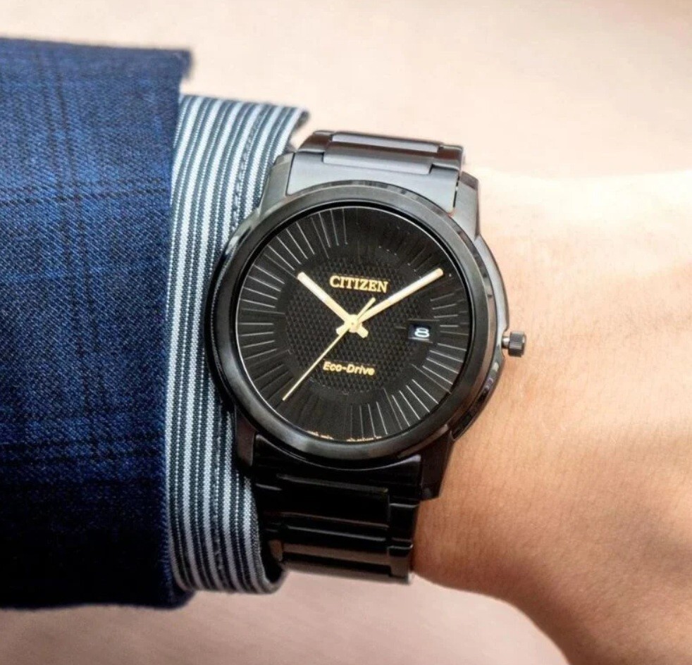 Citizen Eco-Drive AW1217-83E Black Analog Stainless Steel Solar