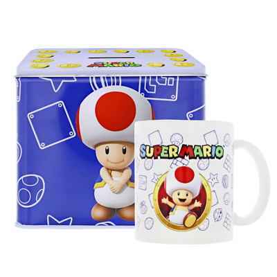 Nintendo Toad Pilz Von Super Mario Tasse Cup Becher mit Spardose Münzbox