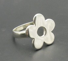 Genuine Plain Sterling Silver Ring Solid 925 Flower Stylish Handmade Empress