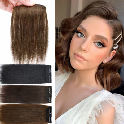 Haarpolster Haarteil Clip In 100% Remy Echthaar Extensions Toupet Rooted Patched