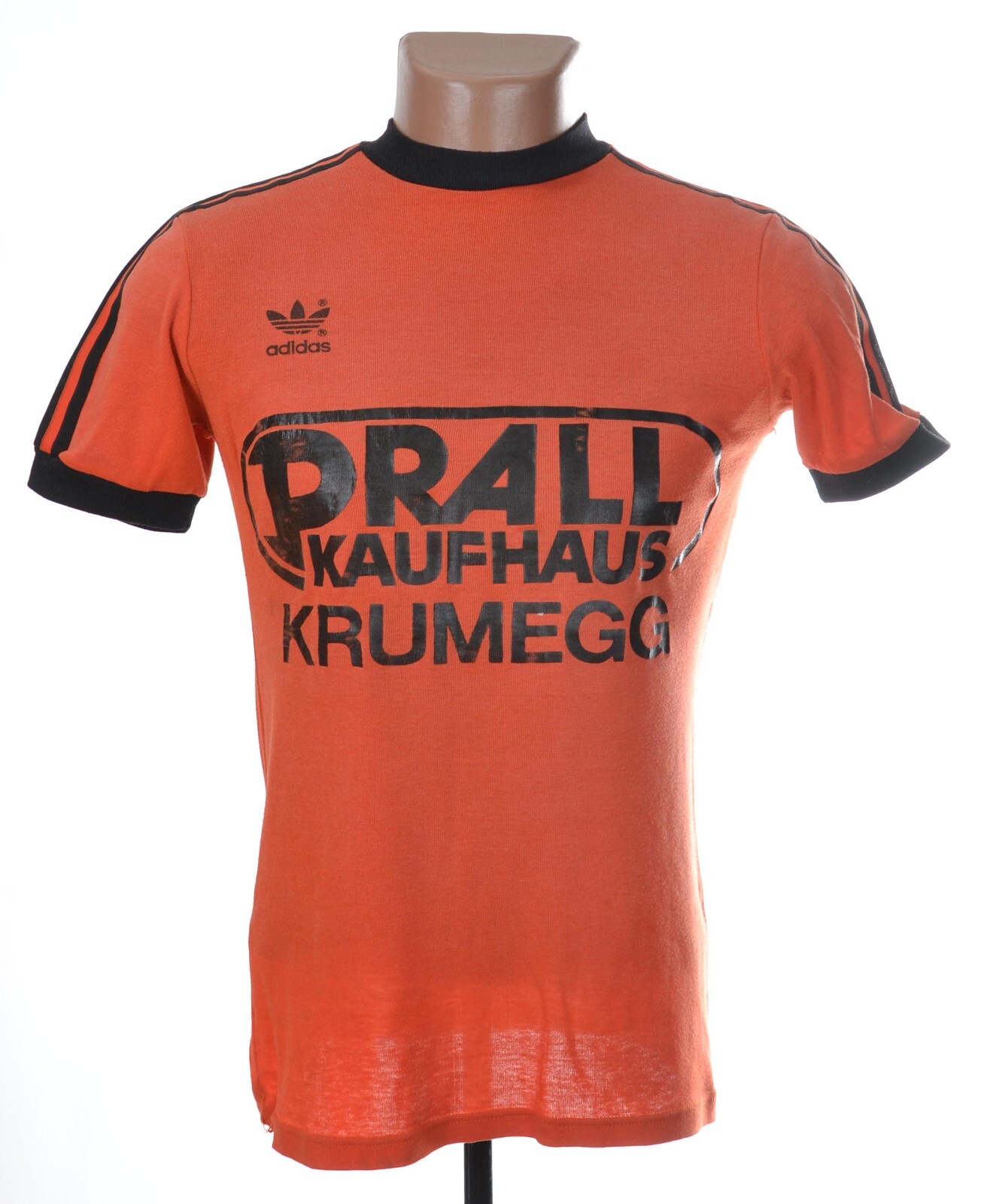 VINTAGE ADIDAS 1980S ORANGE FOOTBALL SHIRT JERSEY SIZE S ADULT