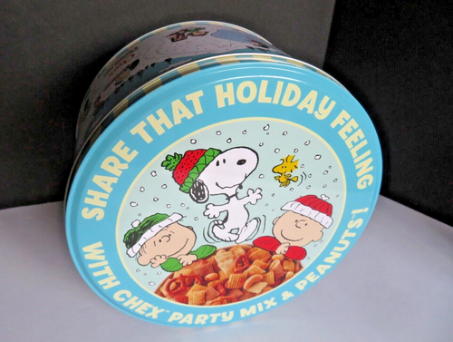 2024 Peanuts® & Chex® Mix *VIDEO* Christmas 8" Tin Snoopy, Charlie Brown, Linus - Picture 3 of 24