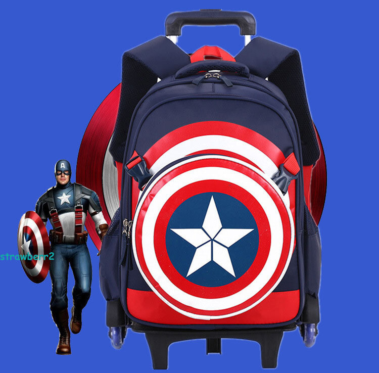 キャプテン US Stock Captain America Navy Blue Trolley Bag Boy Six Wheels
