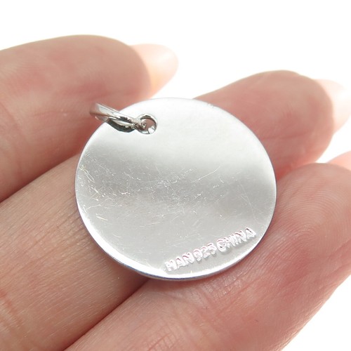HAN 925 Sterling Silver Real Round-Cut Diamond "Wish Upon A Star" Pendant - Afbeelding 2 van 7