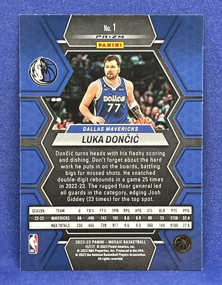 2022-23 Panini Mosaic Luka Doncic Blue Reactive Prizm COLOR