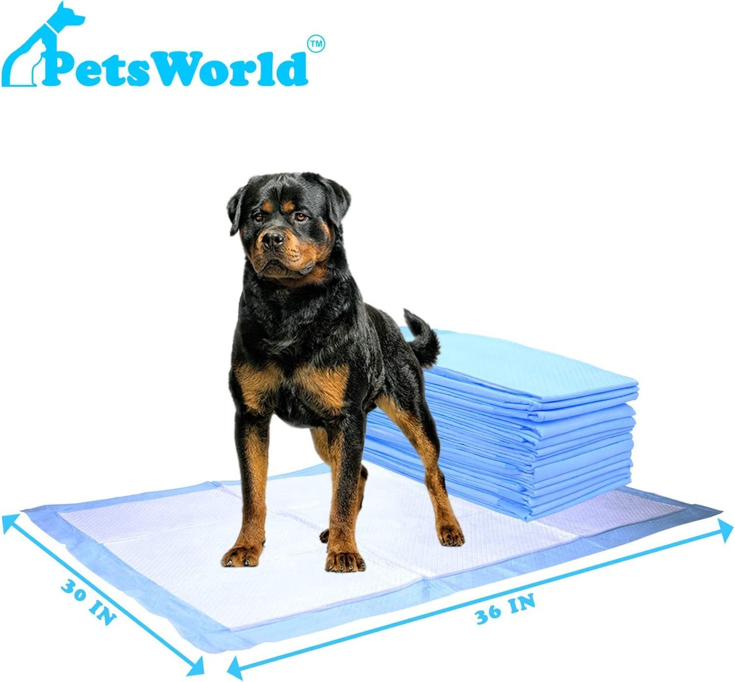 PETSWORLD Super Absorbent Gigantic Dog Potty Training Pads (30x36 inch