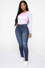 Swing My Way High Rise Skinny Jeans in Medium Blue Wash