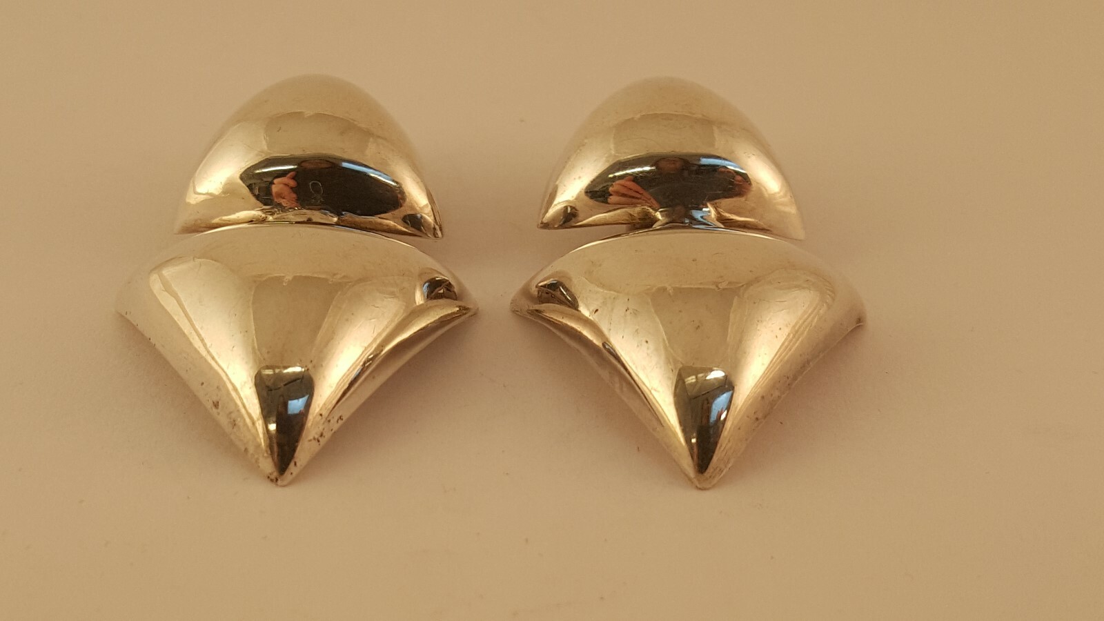 STERLING SILVER DANGLY TRIANGLE STATEMENT EARRINGS - image 5