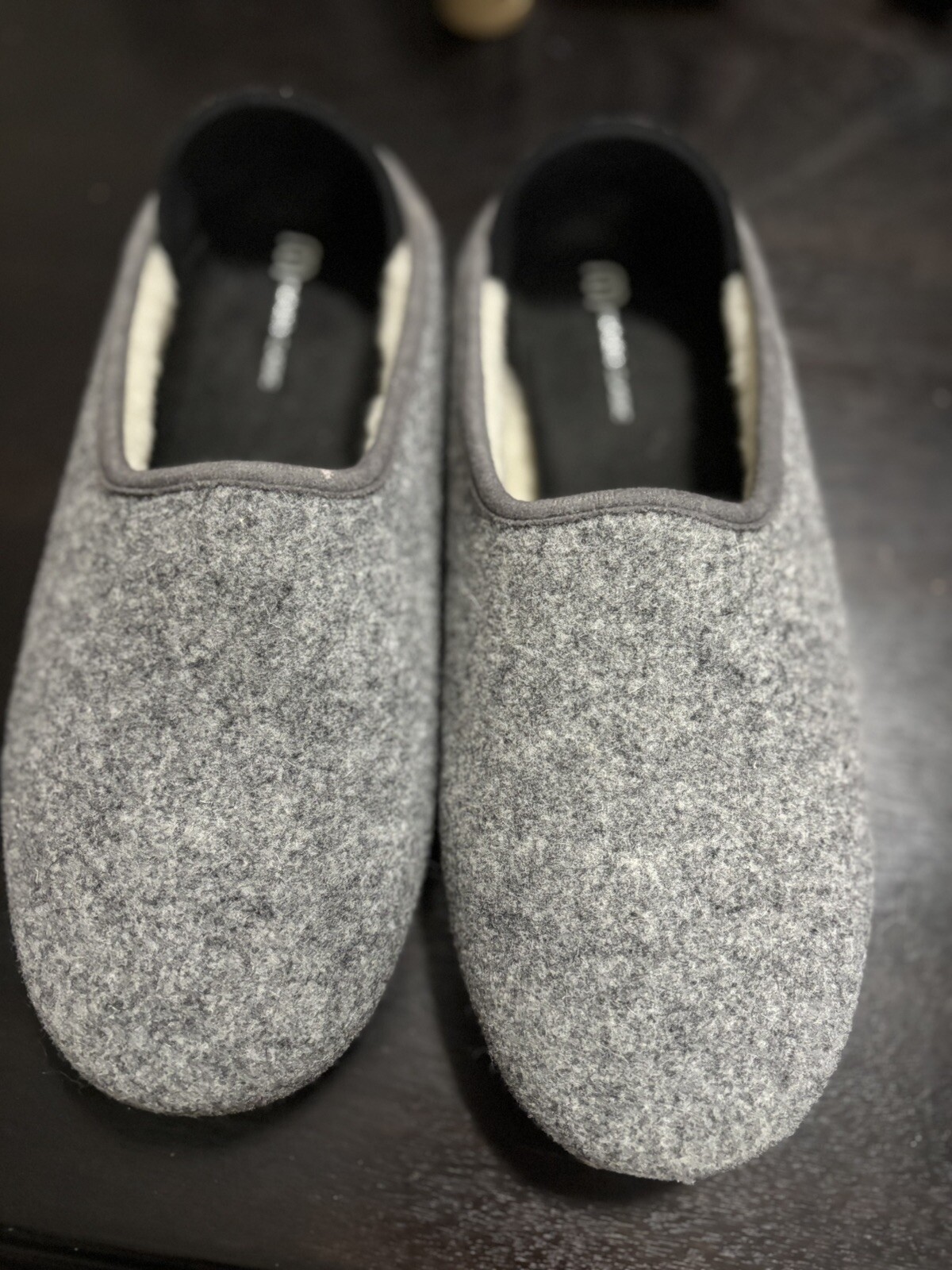 SAOLA Pantofole Mahabis classiche in lana grigia con suola in plastica a scatto donna 10 EU 41