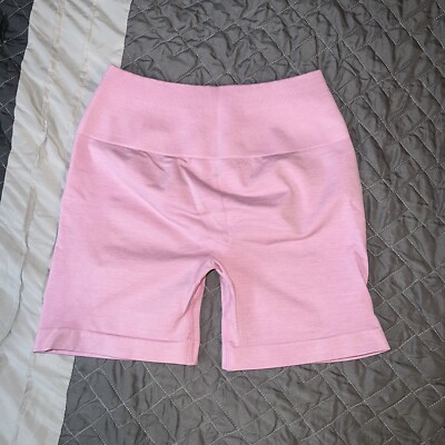 Xticca Womens Seamless High Waist Athletic Biker Shorts Pink Yoga Gym Large