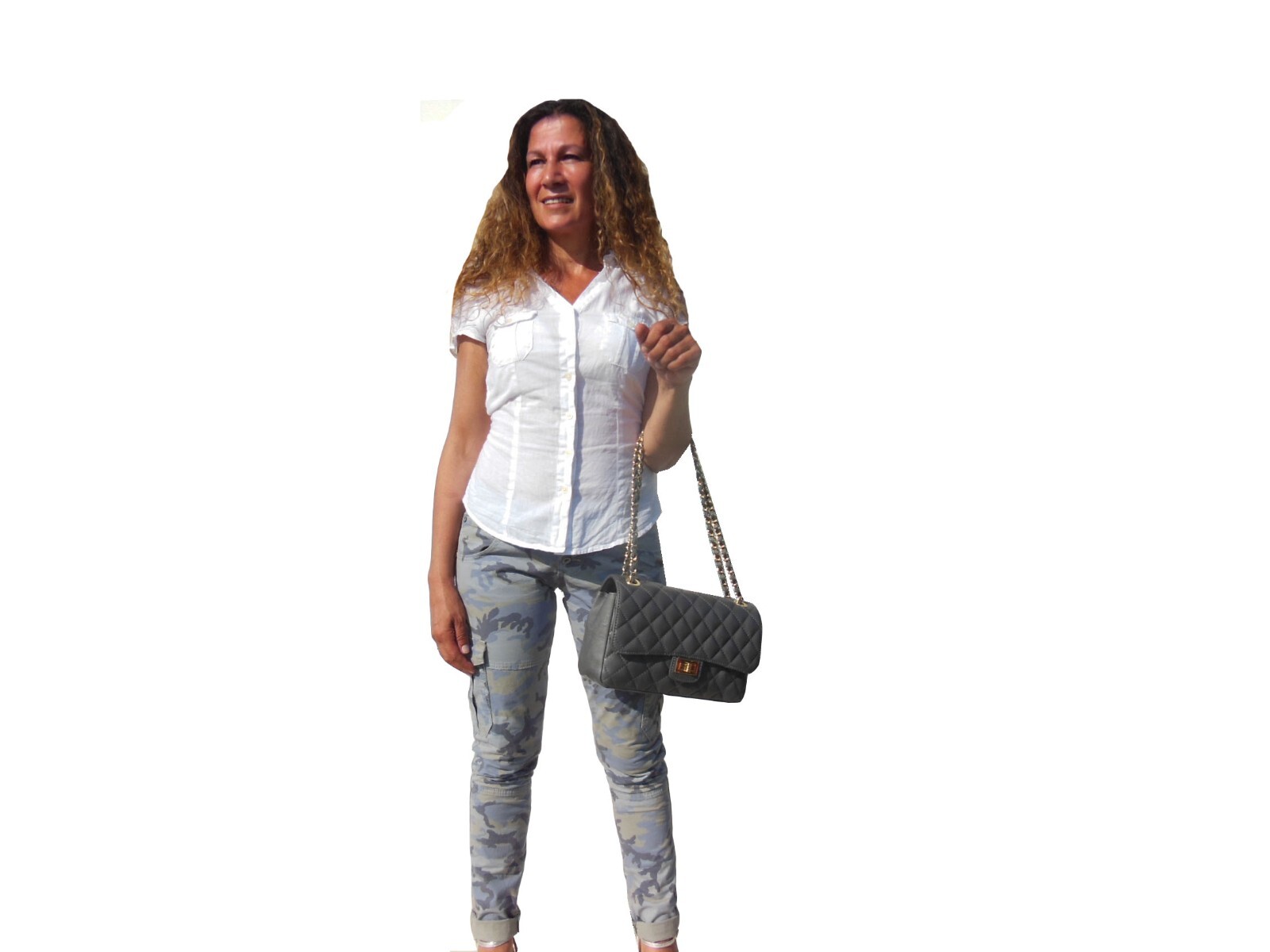 Borsa a tracolla di pelle trapuntata 2.55 BEIGE lung.cm.28,larg cm.8,alt cm.18 foto 4