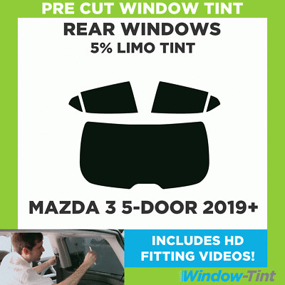 Pre Cut Window Tint for Mazda 3 5-door Hatchback 2019+ 5% Limo Black Rear Film
