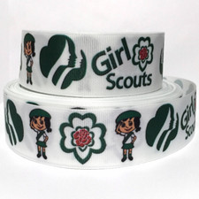 GROSGRAIN RIBBON 5/8", 7/8", 1.5", 3" GIRL SCOUTS COOKIES GS4 B PRINTED BULK