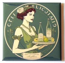 Woman with Lime Soda FRIDGE MAGNET "style B"