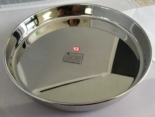 IKM Stainless Steel Heavy Dinner Plate/kumcha & Beading Thali No-12 Set of 4