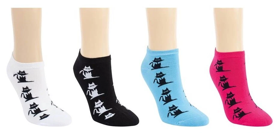 BYRIESE Sneaker Socken Strümpfe Katzenmotiv Kinder Mädchen Damen Baumwolle 35-38 39-42