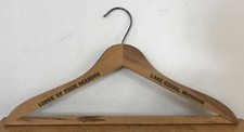 Vtg Antique Lodge Of Four Seasons Lake Ozark Missouri Wooden Clothing Hanger