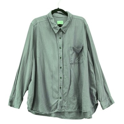 Universal Thread Womens Linen Button Up Size 2X Coastal Sage Cottagecore Beach