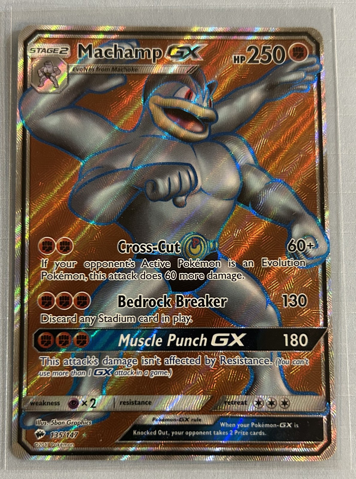 Machamp GX 135/147 Ultra Rare Burning Shadows Pokemon Near Mint