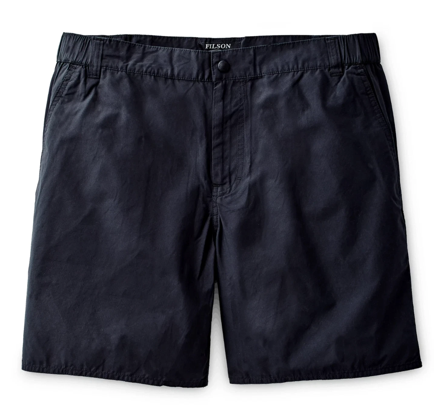 Filson Waxed River Shorts Black 70/30 Cotton Nylon Hybrid Swim Hike Snap