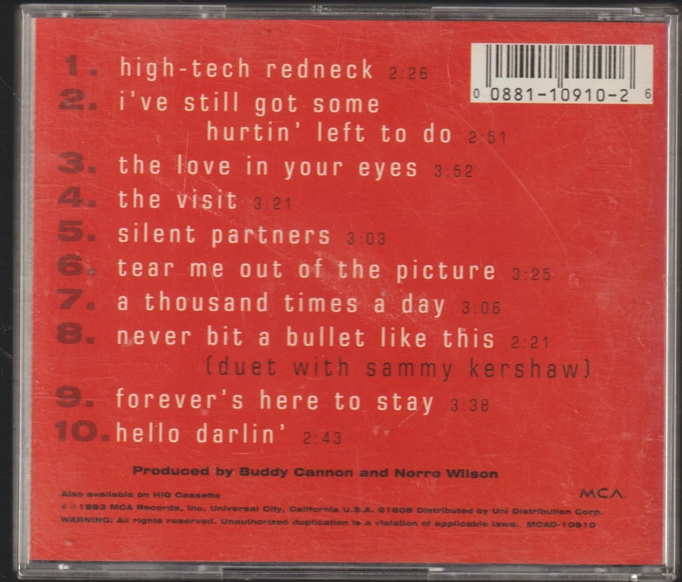 George Jones High Tech Redneck 1993 CD Used - Imagem 2 de 2