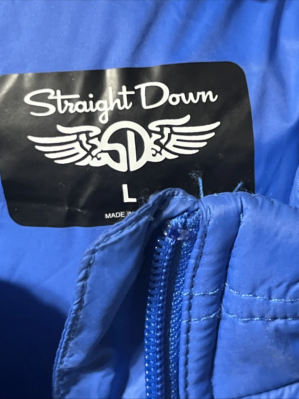 Straight Down Deer Valley Logo Puffer Vest Mens L Blue Full Zip Outdoor Golf image 4
